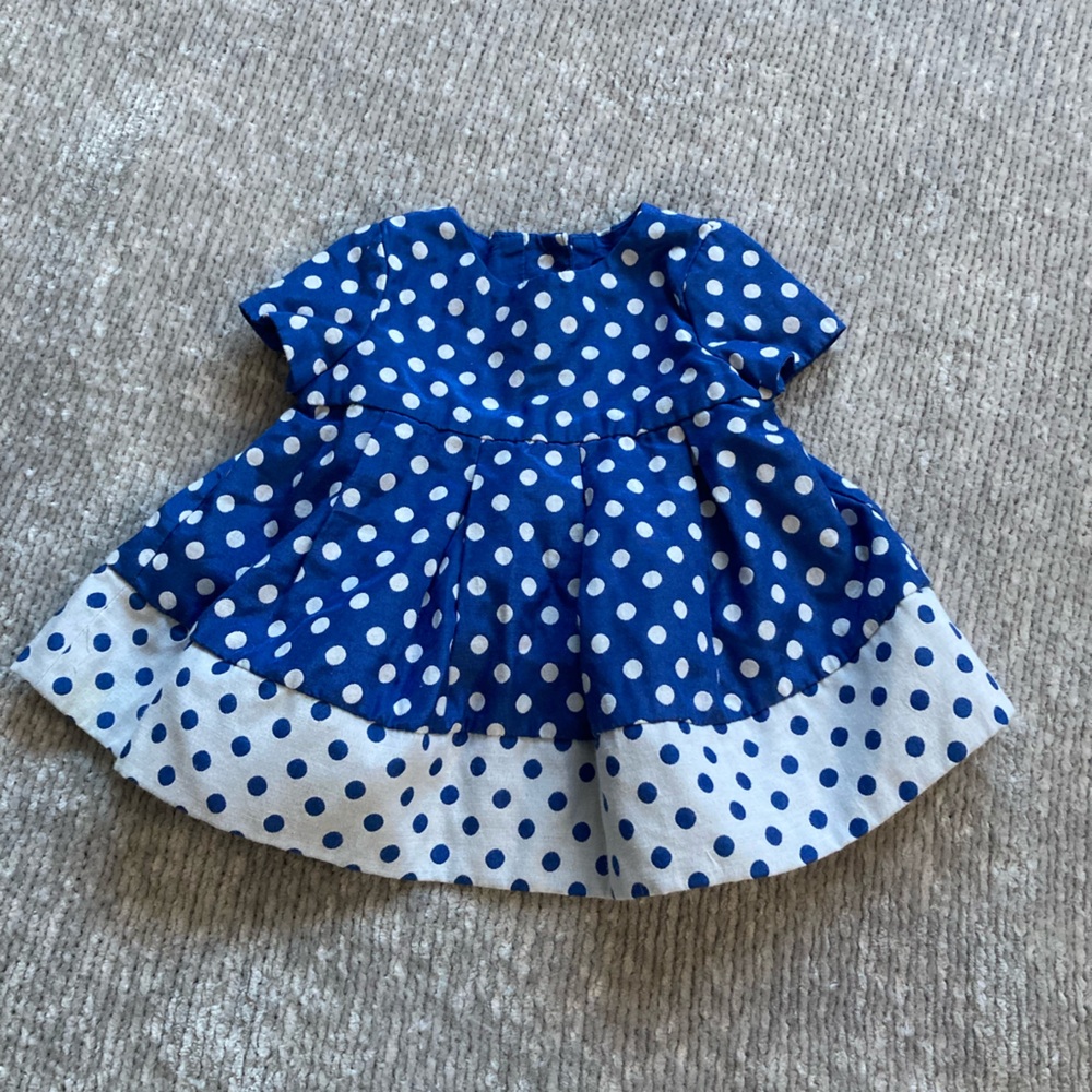 Navy Blue Polka Dot Dress 0-3 Months Nautical Coastal Spring Classic GAP Cruise‎